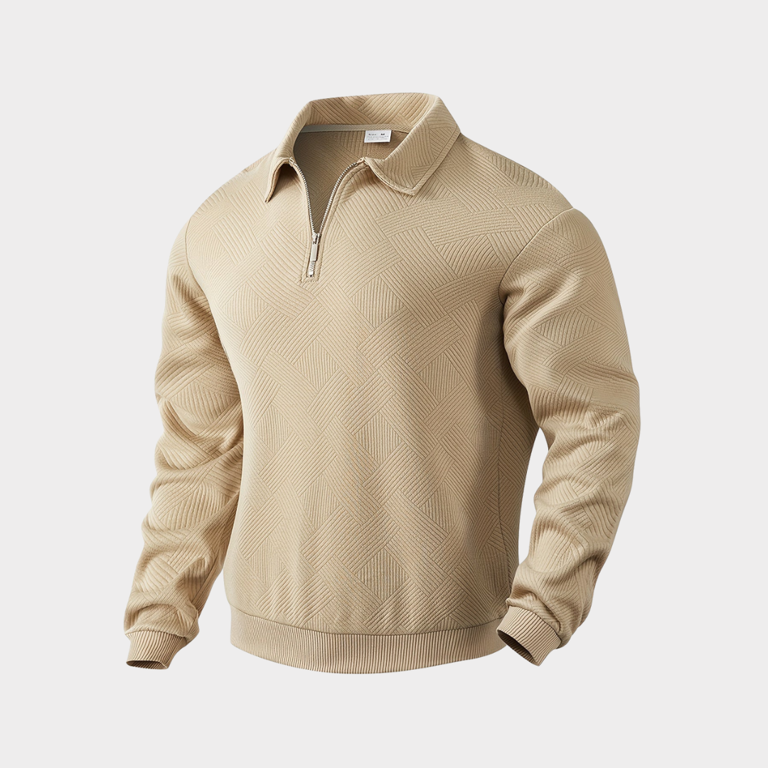 Alexander | Herren Pullover mit halbem Reißverschluss Freizeitshirt