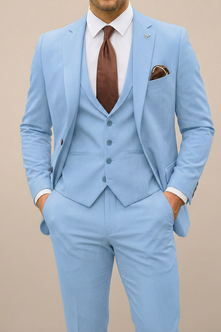 Elias | Herren Frühlings Moderner Dreiteiliger Anzug Set