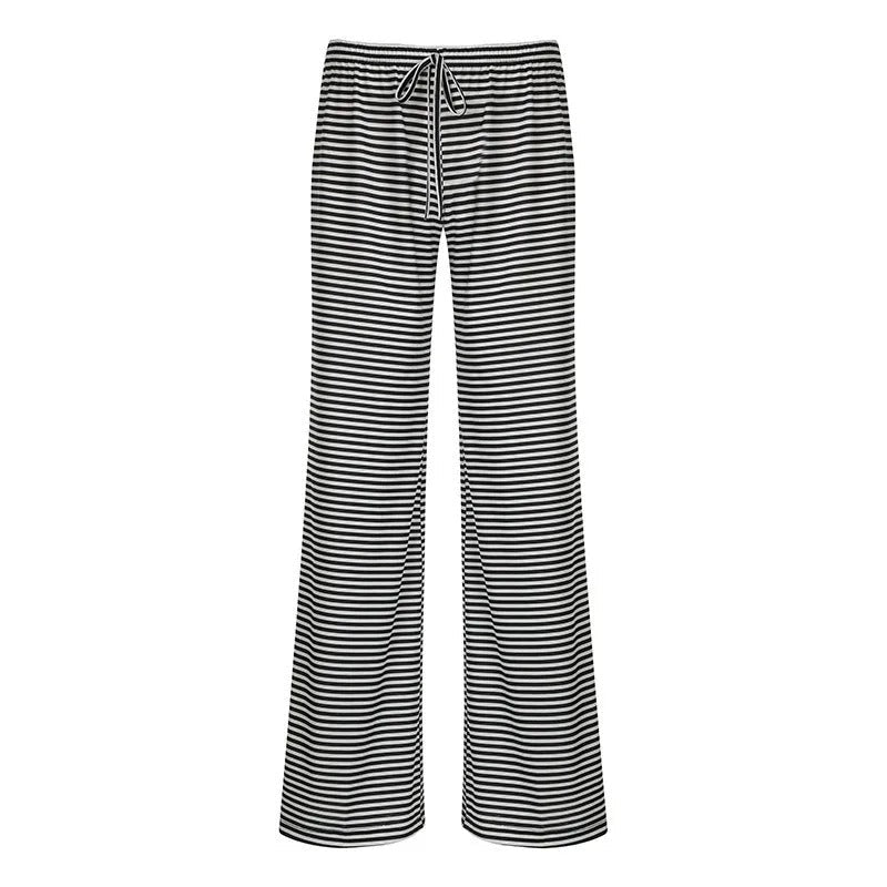 Daniela | Damen Frühlings-Gestreifte Relaxed-Hose