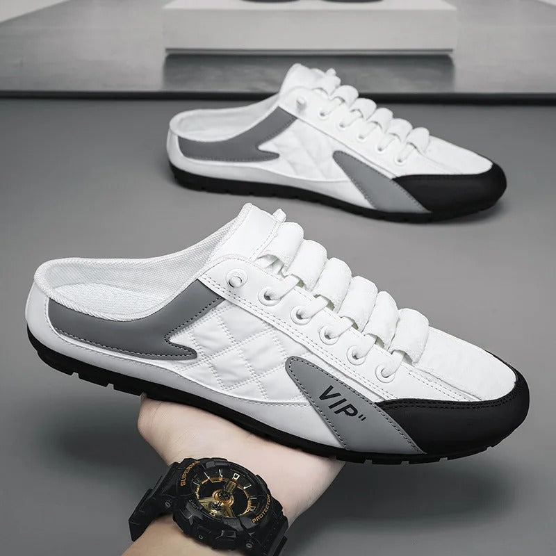 Elias | Herren Schnürlose Slip-on Sneaker-Halbschuhe mit Netzoberflächenstruktur