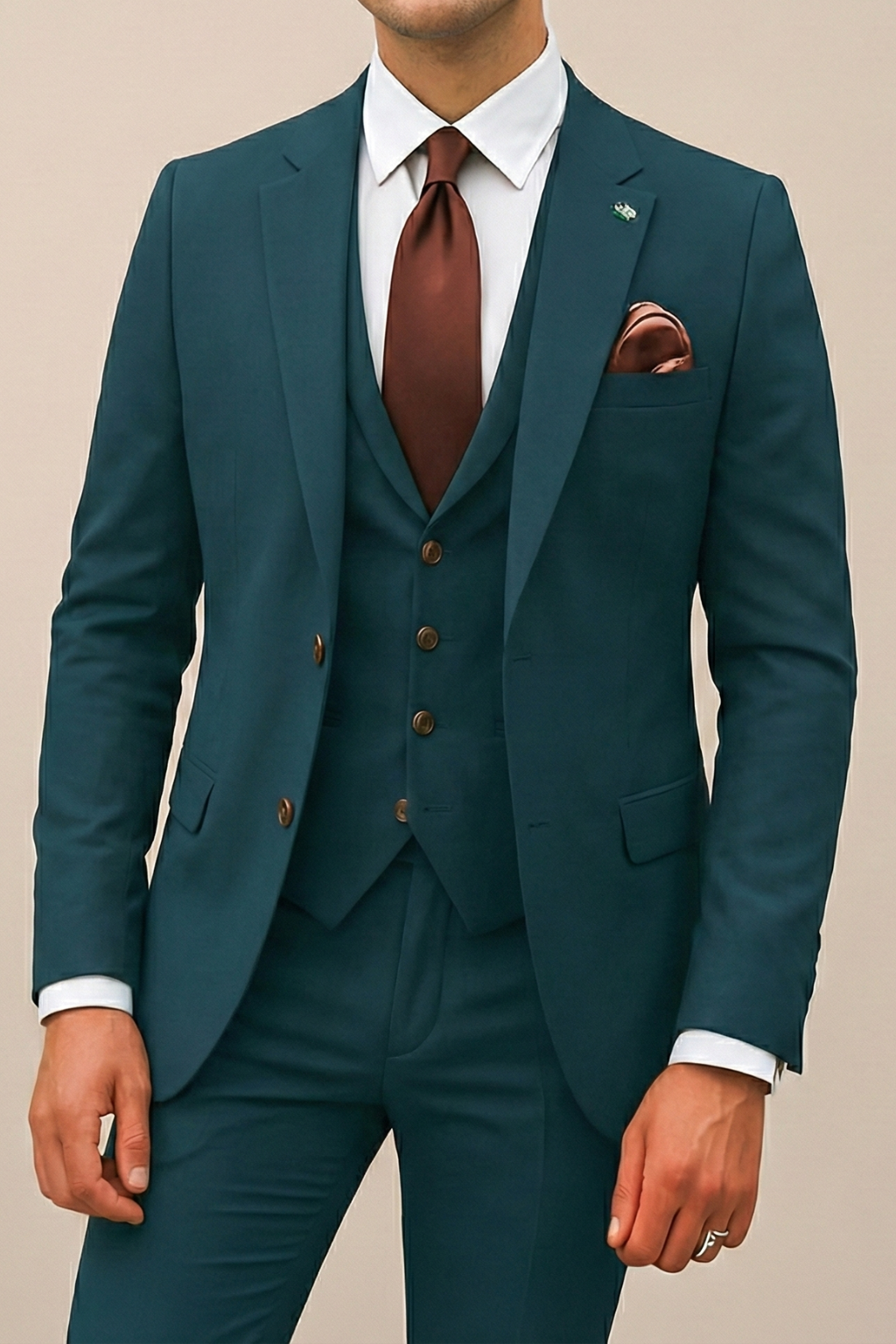 Elias | Herren Frühlings Moderner Dreiteiliger Anzug Set