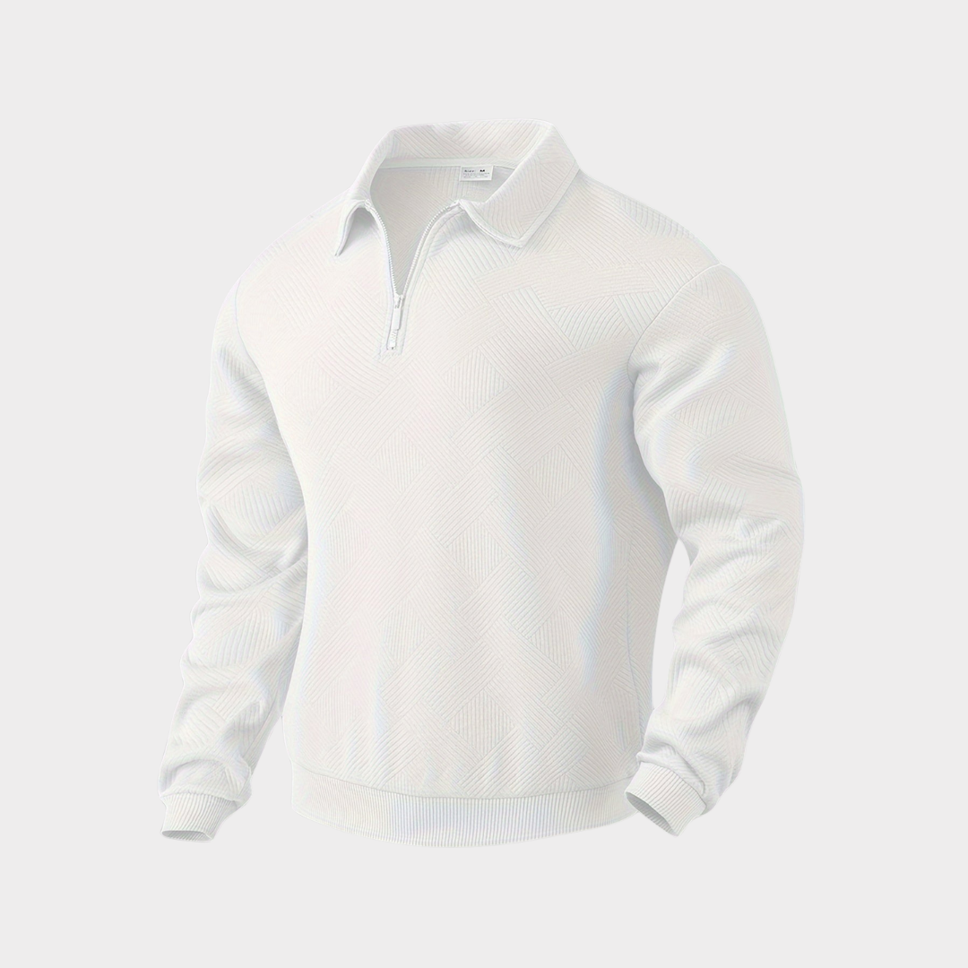 Alexander | Herren Pullover mit halbem Reißverschluss Freizeitshirt