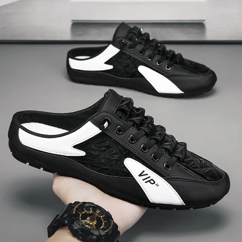 Elias | Herren Schnürlose Slip-on Sneaker-Halbschuhe mit Netzoberflächenstruktur
