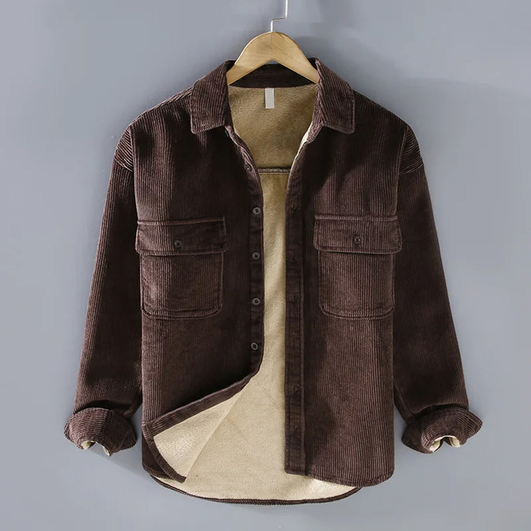 Peter | Herren warme Cordjacke mit Knopfleiste