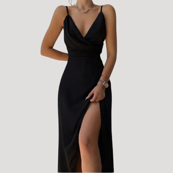 Nadine | Damen Maxi Kleid mit Schlitz für Hochzeitsgäste