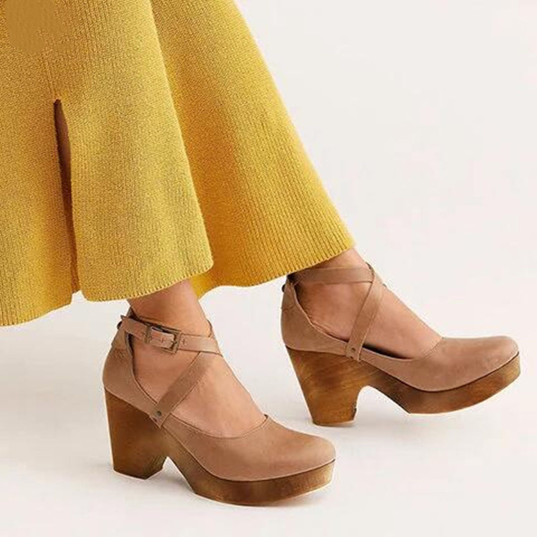 Julia | Damen Elegante Geschlossene Zehen Wedge High Heels