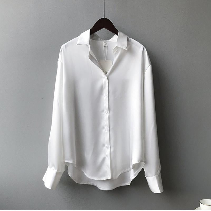 Emilia | Damen Seidenbluse mit Knopfleiste für Stil
