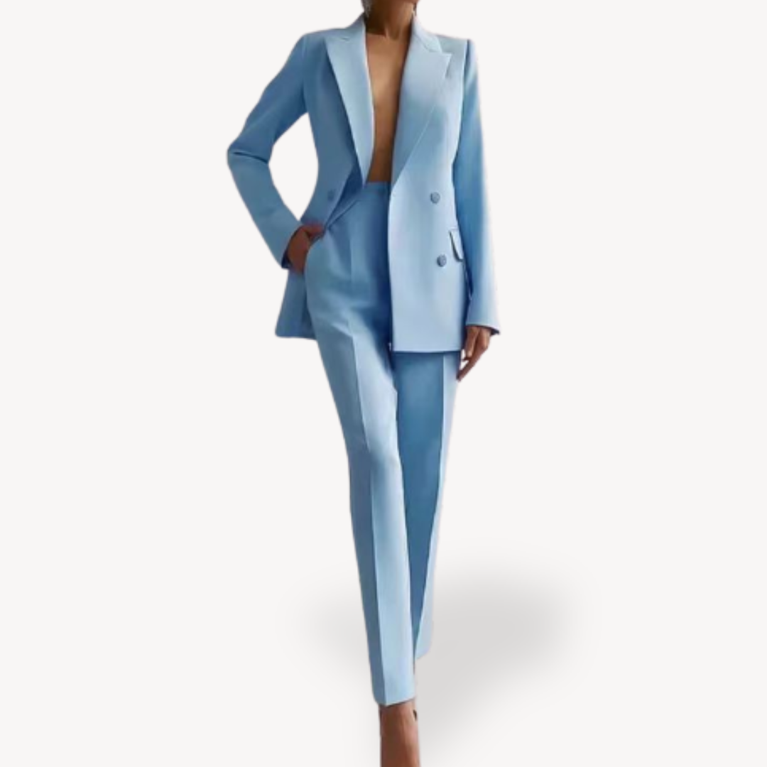 Leonie | Damen Elegantes Maßgeschneidertes Anzug-Set mit langem Blazer