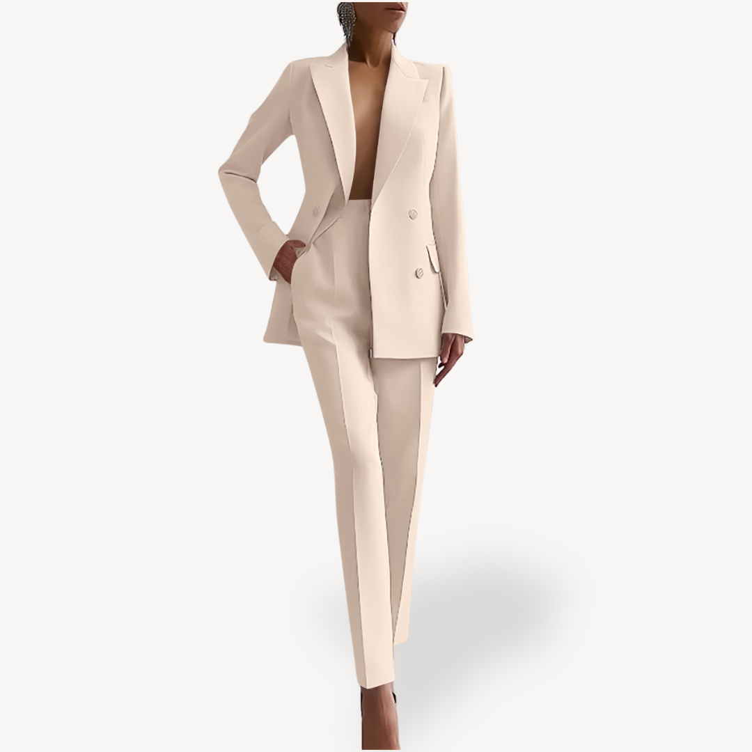 Leonie | Damen Elegantes Maßgeschneidertes Anzug-Set mit langem Blazer
