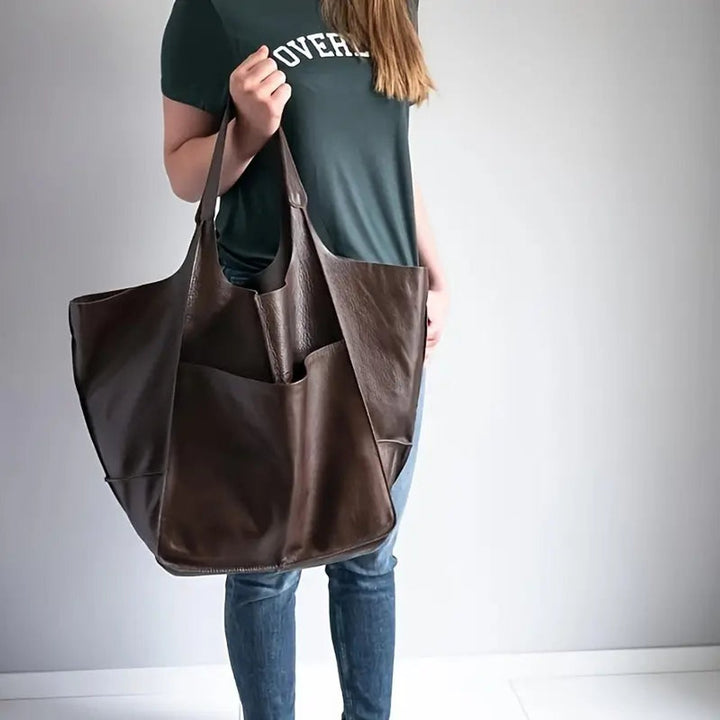 Charlotte | Übergroße Veganleder Tote Bag mit Magnetverschluss