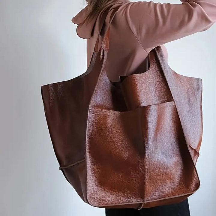 Charlotte | Übergroße Veganleder Tote Bag mit Magnetverschluss