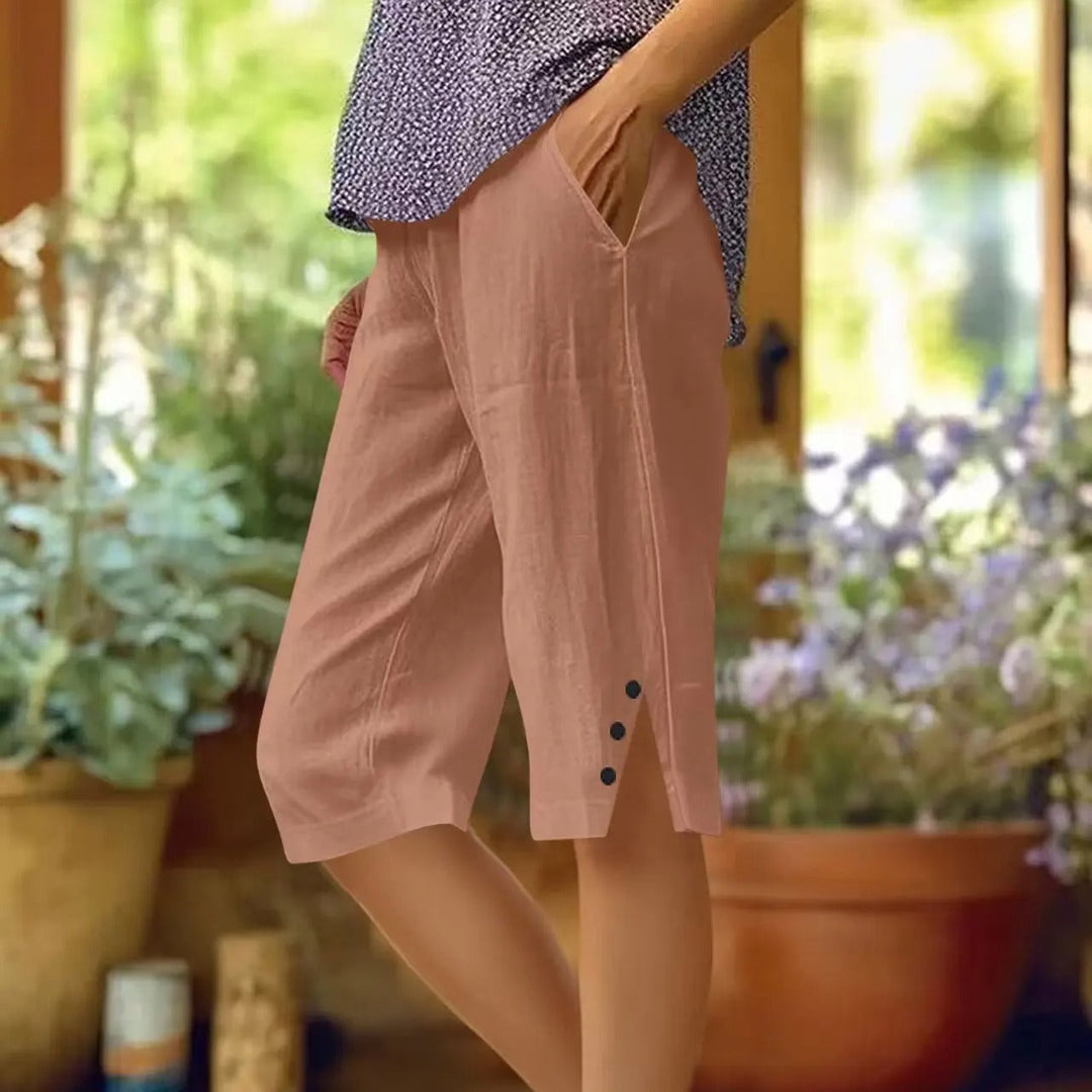 Monika | Damen Entspannte Knie Lange Hose Mit Taschen