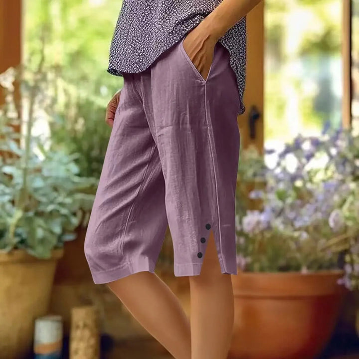 Monika | Damen Entspannte Knie Lange Hose Mit Taschen