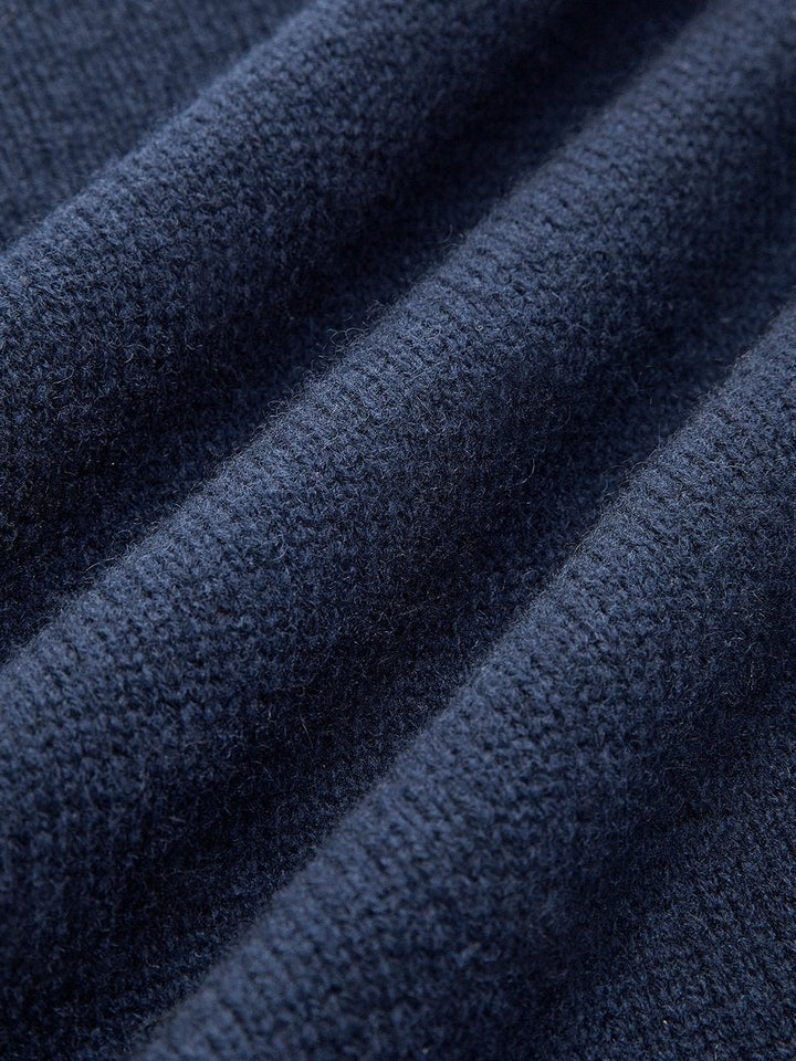 Amelie | Damen 2-in-1 Strick-Sweater mit Denim-Kragen und Metallknöpfen