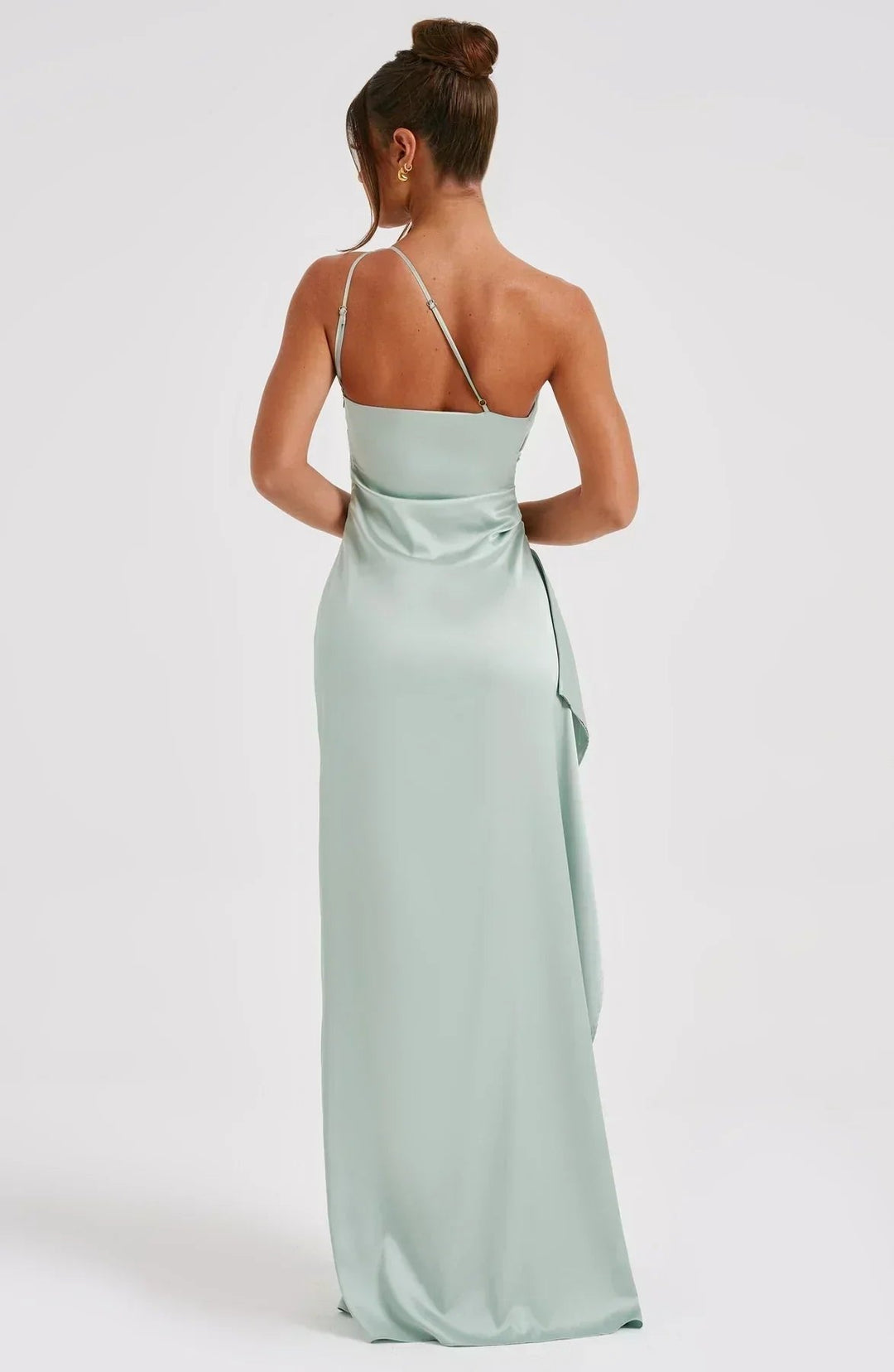 Hannah | Damen Asymmetrisches One-Shoulder Abendkleid Maxi mit Beinschlitz
