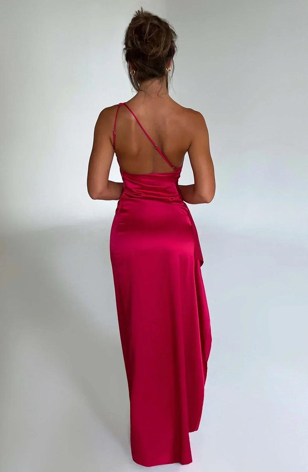 Hannah | Damen Asymmetrisches One-Shoulder Abendkleid Maxi mit Beinschlitz