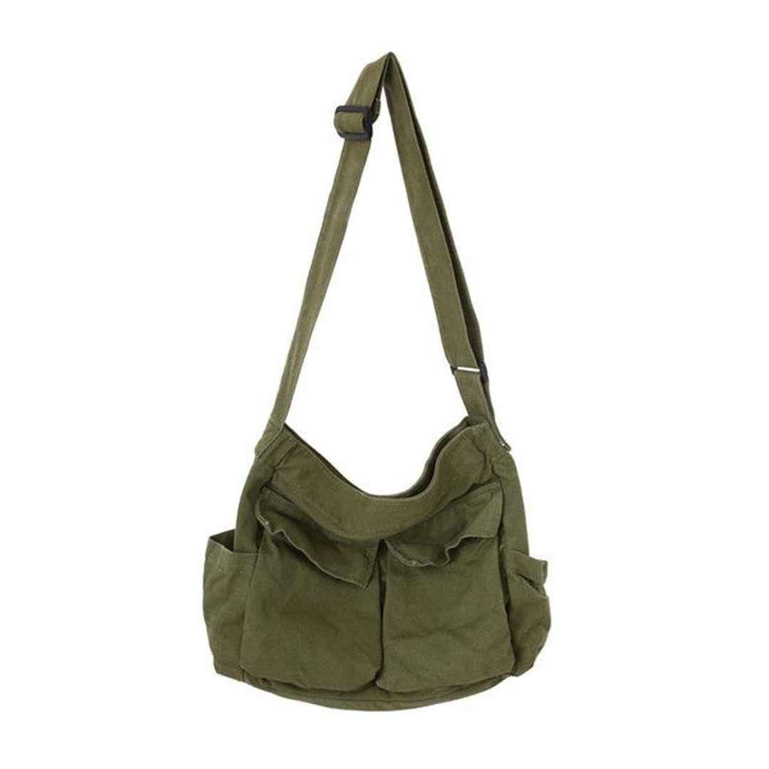 Elfriede | Damen Übergroße Canvas Tote Bag Messenger Schultertasche