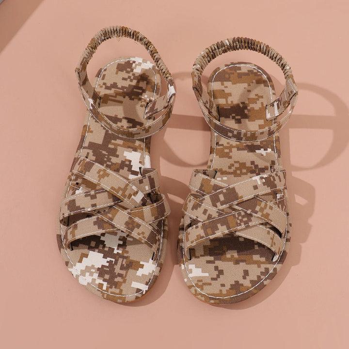 Marlene | Damen Boho Sandalen Flache Gladiator Crossover Riemen