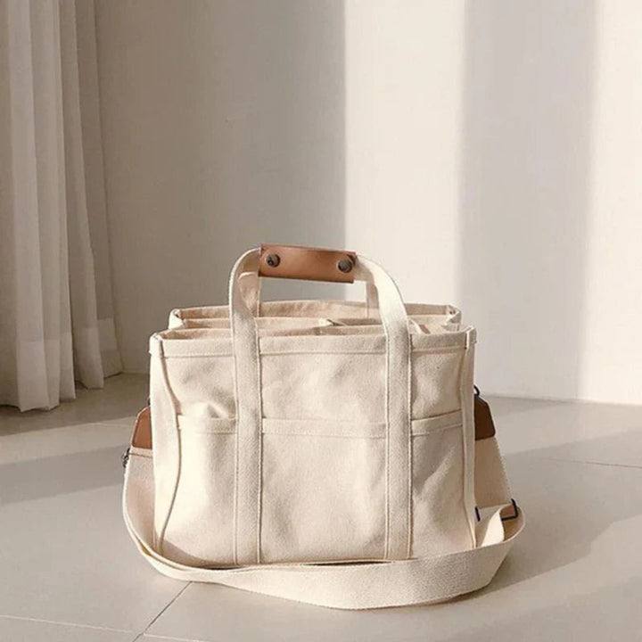 Elfriede | Damen Canvas Tote Bag Groß Mehrtaschen Crossbody Shopper