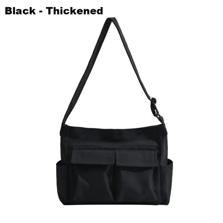 Marie | Damen Canvas Tote Bag Vintage Umhängetasche mit Außentaschen