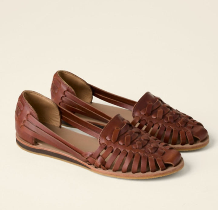 Elisabeth | Damen Comfortable Sandals Gewebte Geschlossene Flache Slip-on Schuhe