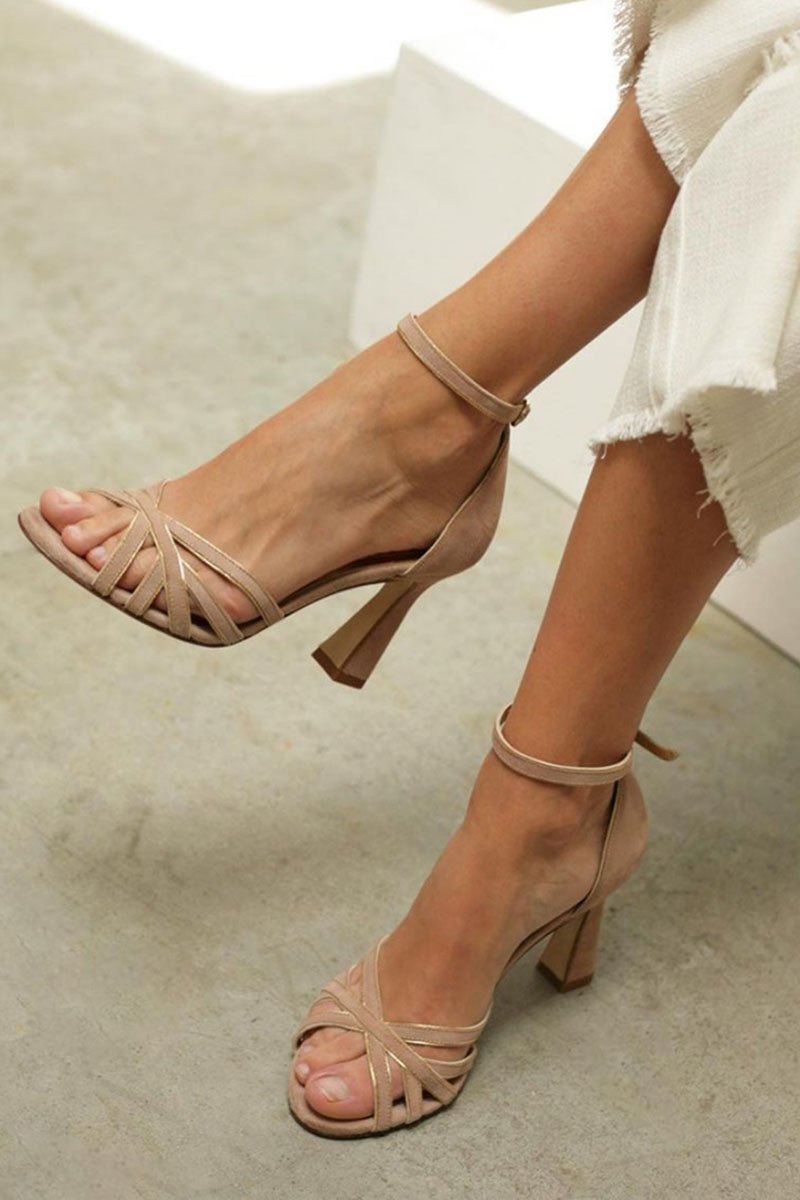 Hannah | Damen Comfortable Sandals Riemchen Blockabsatz Knöchelriemen