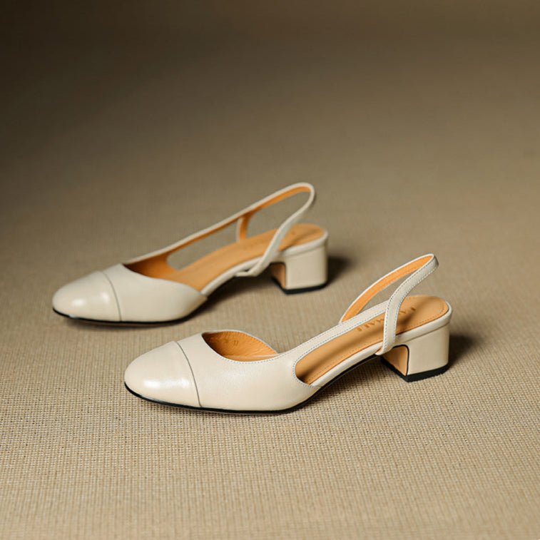 Leonie | Damen Echtleder Slingback-Pumps mit Mandelspitze
