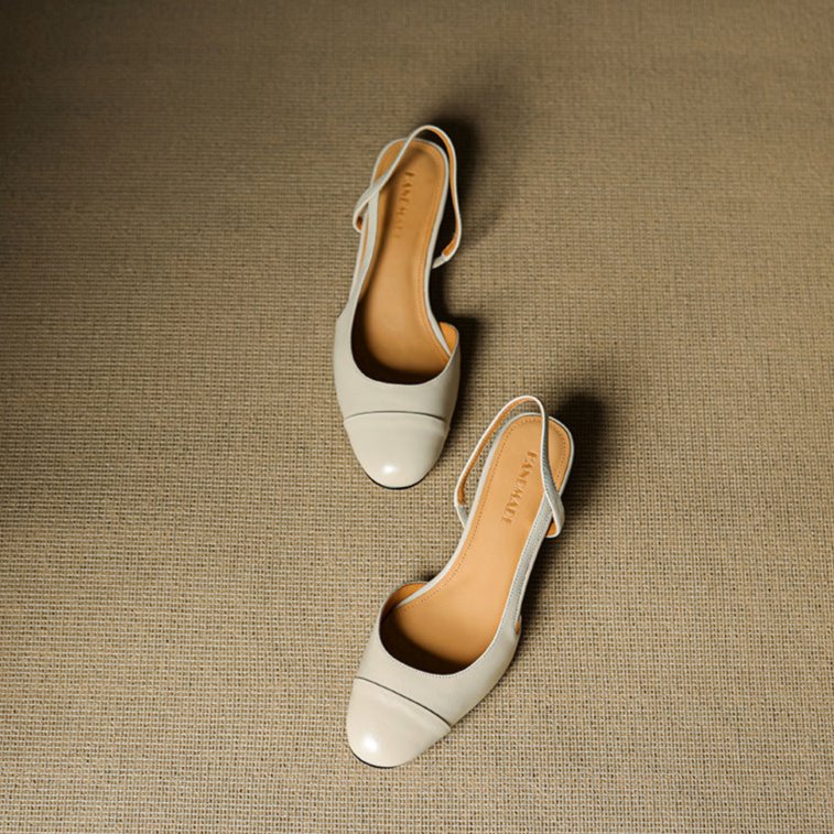 Leonie | Damen Echtleder Slingback-Pumps mit Mandelspitze