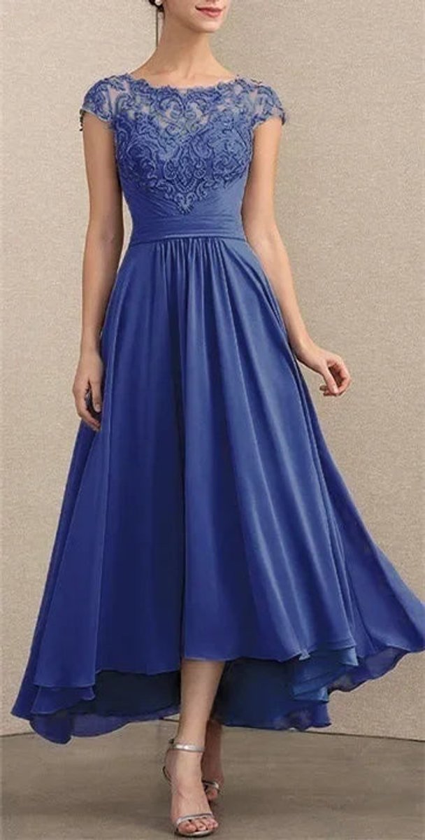 Elisabeth | Damen Elegant Spitzen Chiffon Abendkleid Formal Maxi Kleid