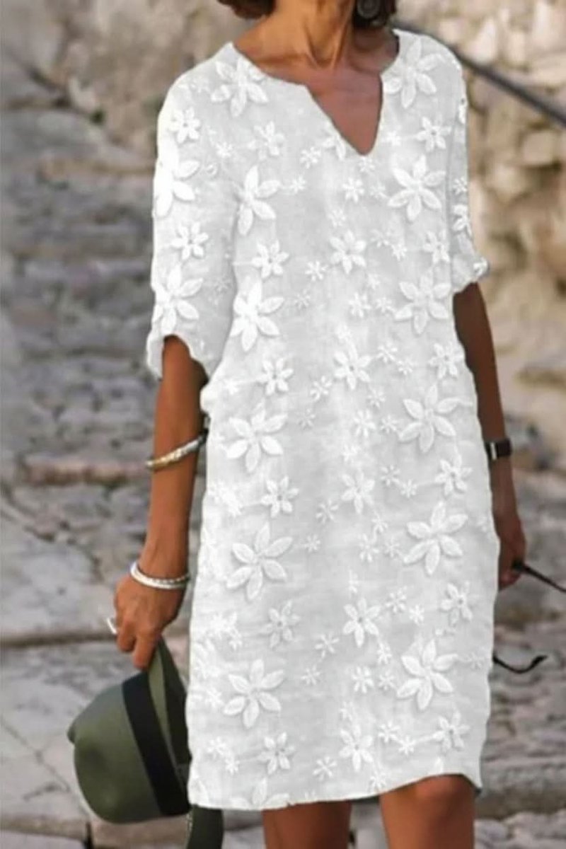 Clara | Damen Florales V-Ausschnitt Midi-Sommerkleid
