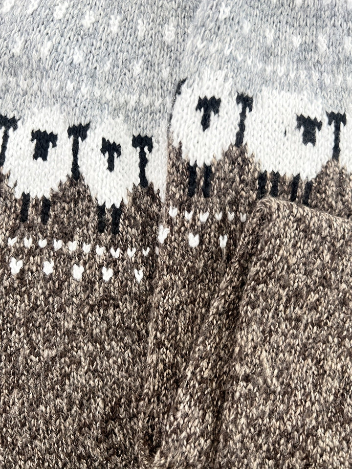 Johanna | Damen Grobstrick-Pullover mit Schaf-Jacquardmuster