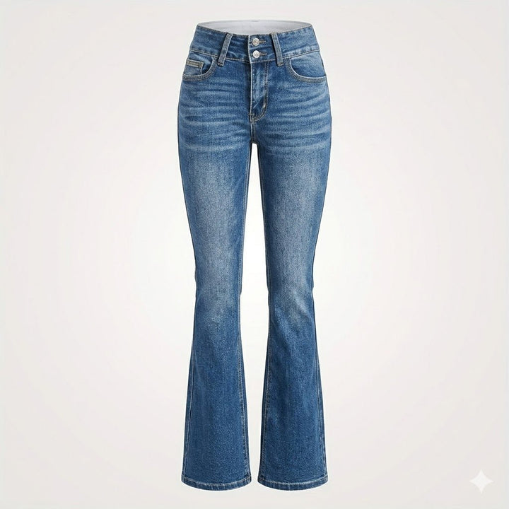 Annika | Damen High-Waist Flared Jeans mit figurbetontem Schnitt