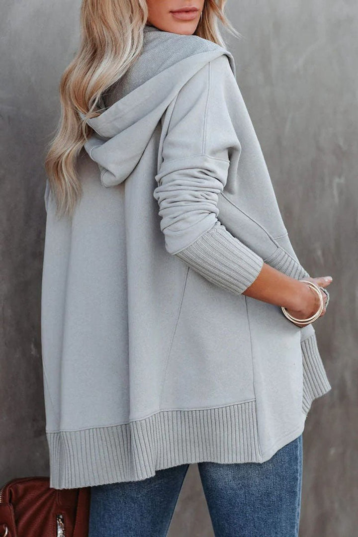 Frieda | Damen Kapuzen-Tunika Langarm Oversized Hoodie Pullover
