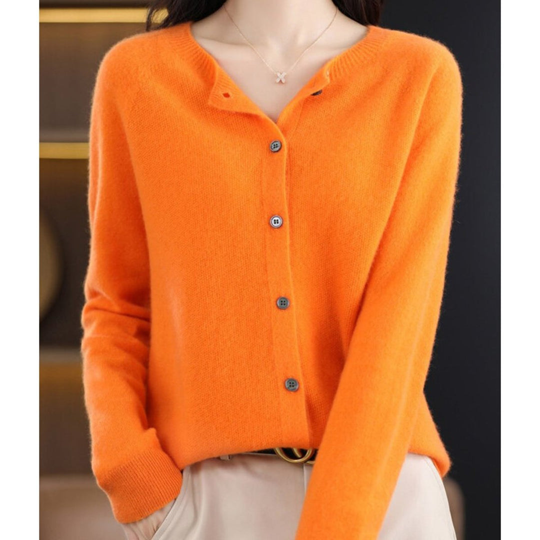 Leonie | Damen Kaschmir Cardigan Klassischer Strickjacke Knopfleiste