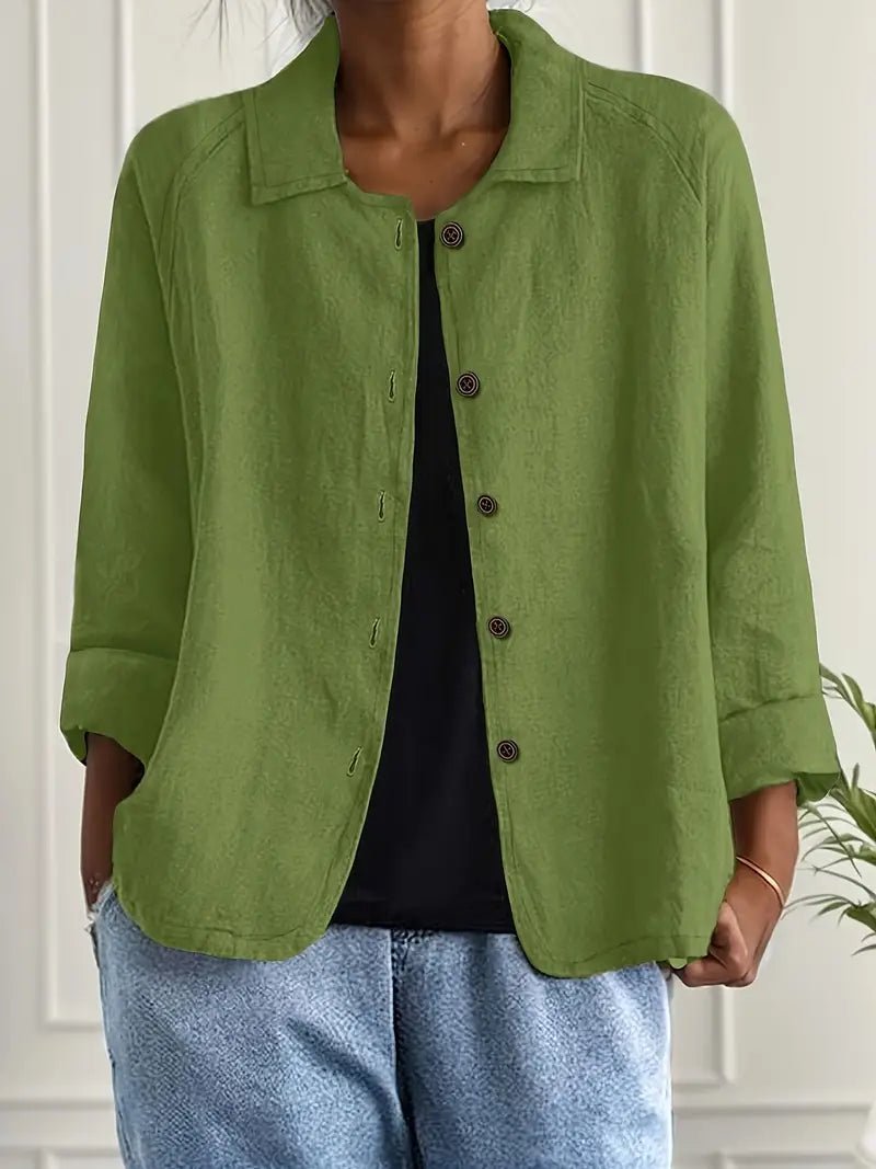 Lena | Damen Langarm-Blazer mit Kragen und Knopfleiste Relaxed Fit