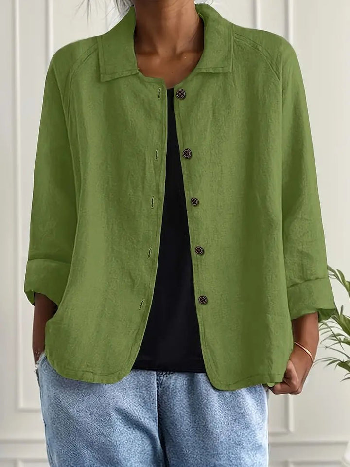 Lena | Damen Langarm-Blazer mit Kragen und Knopfleiste Relaxed Fit