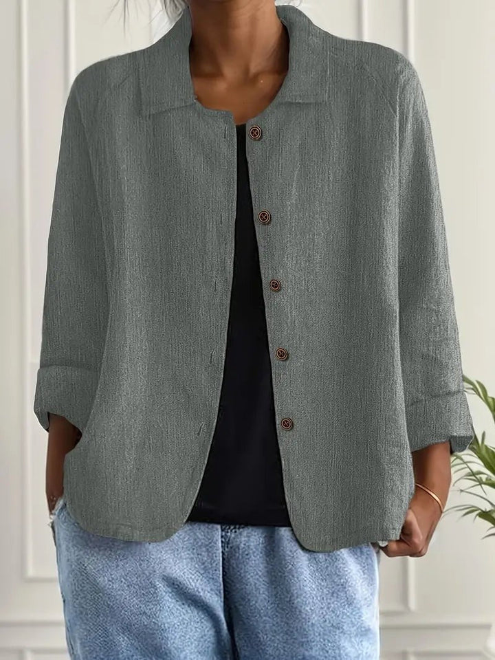 Lena | Damen Langarm-Blazer mit Kragen und Knopfleiste Relaxed Fit