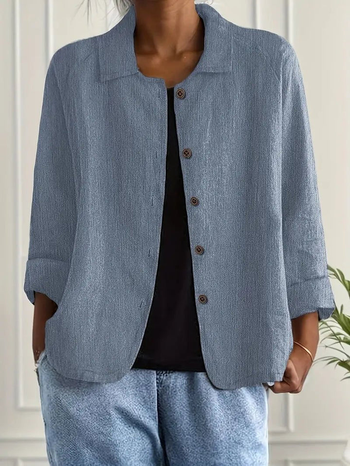 Lena | Damen Langarm-Blazer mit Kragen und Knopfleiste Relaxed Fit