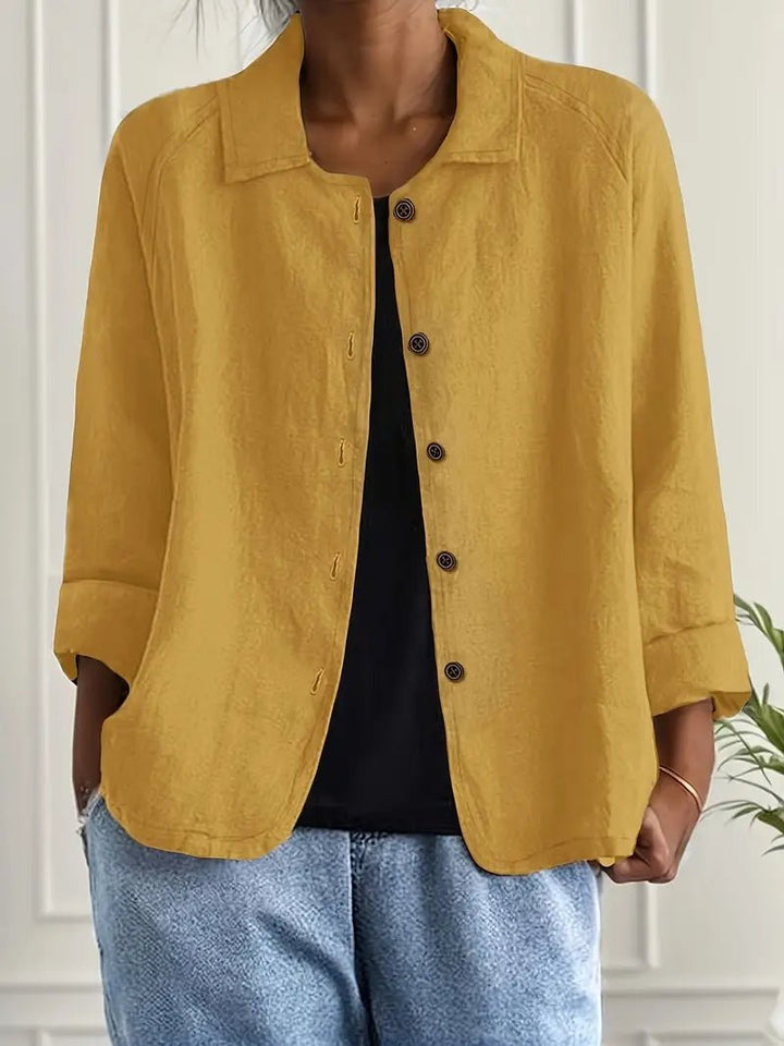 Lena | Damen Langarm-Blazer mit Kragen und Knopfleiste Relaxed Fit