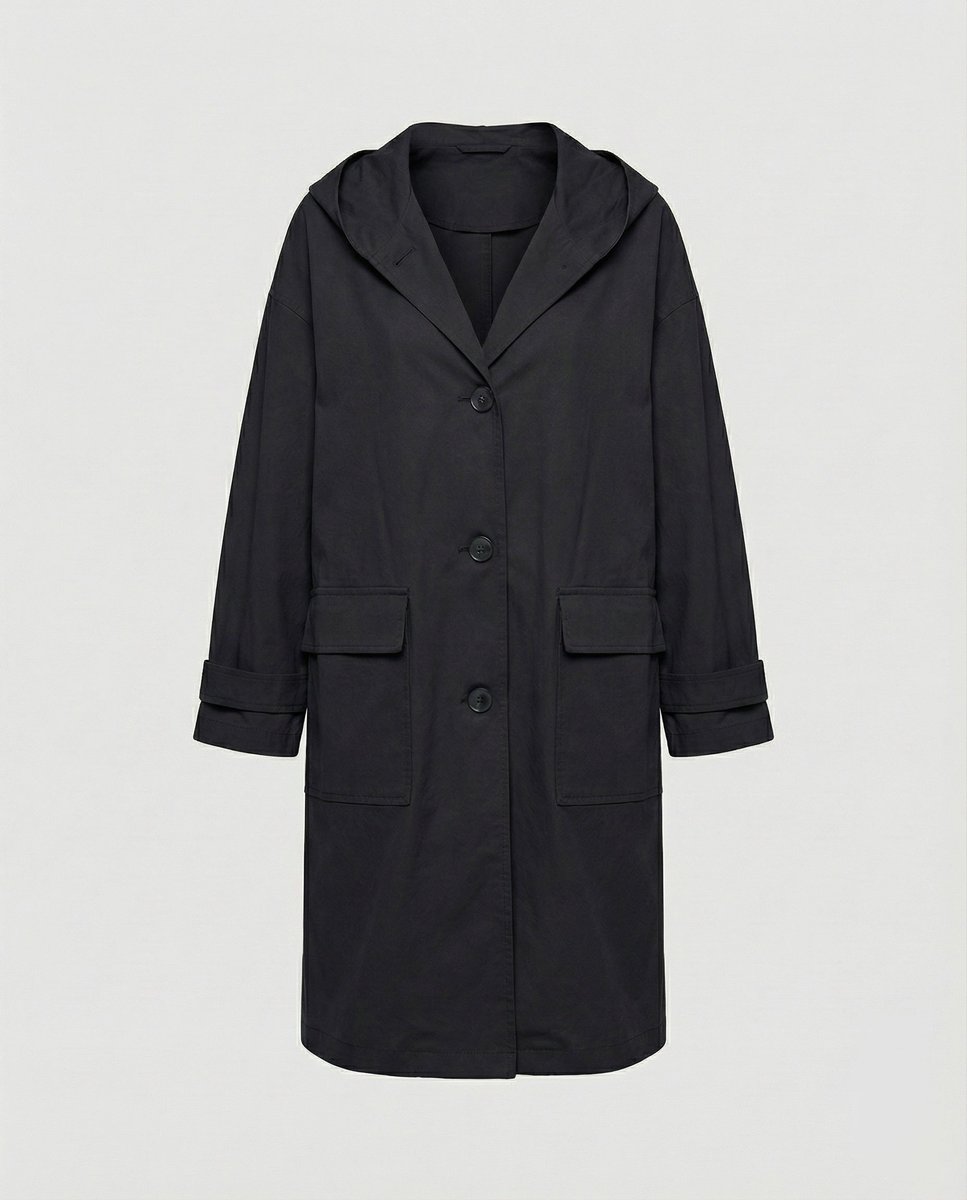 Annika | Damen Langer Wasserabweisender Windproof Trench Coat mit Kapuze
