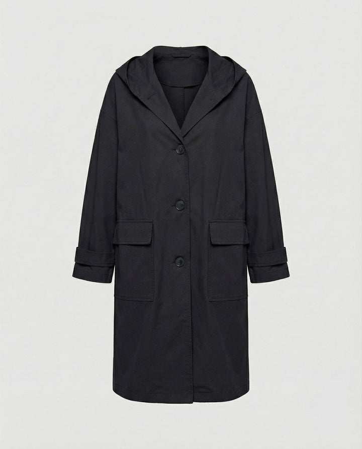 Annika | Damen Langer Wasserabweisender Windproof Trench Coat mit Kapuze