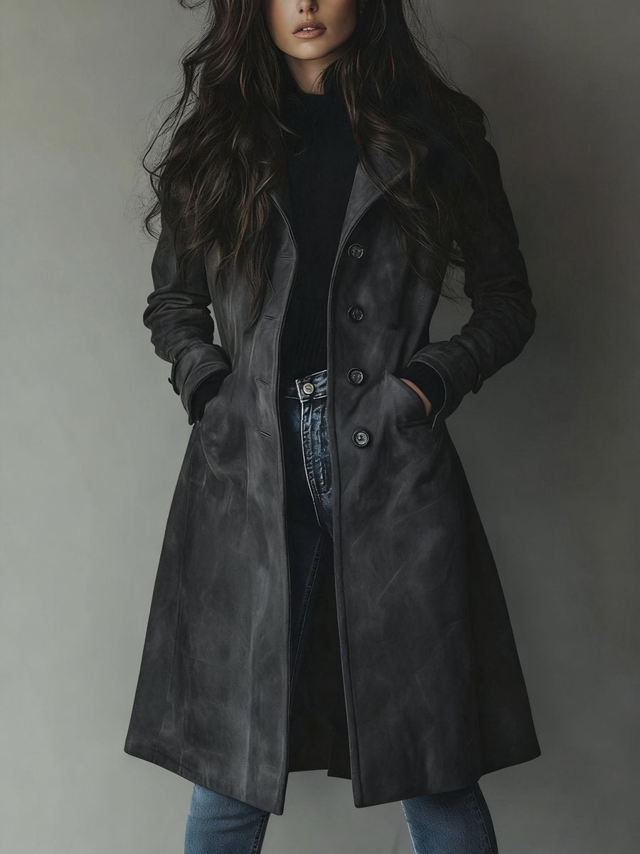 Luisa | Damen Longline Zweireihiger Tailored Trench Coat