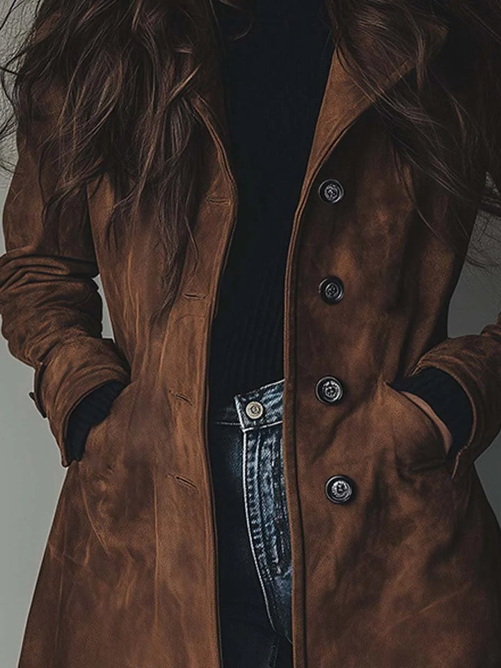 Luisa | Damen Longline Zweireihiger Tailored Trench Coat