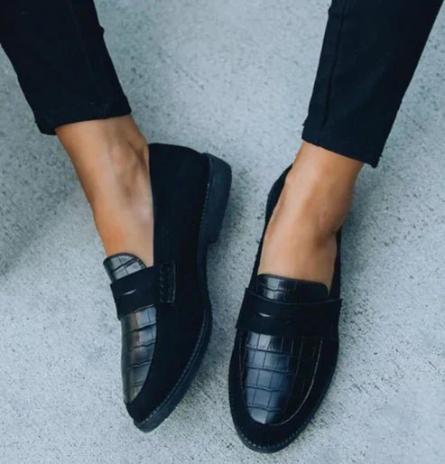 Hannah | Damen Orthopädische Krokotextur Slip-On Loafer
