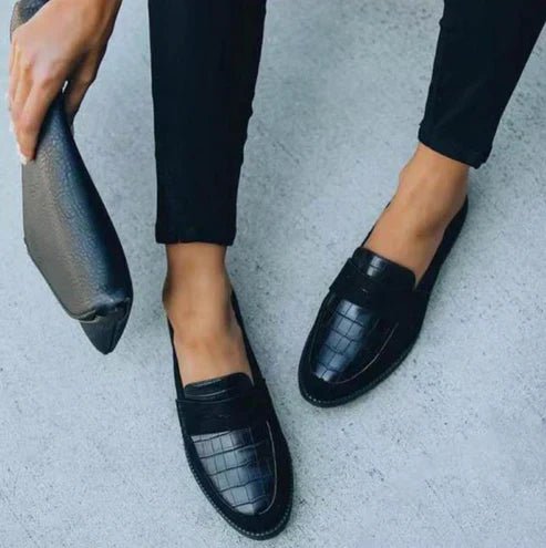 Hannah | Damen Orthopädische Krokotextur Slip-On Loafer