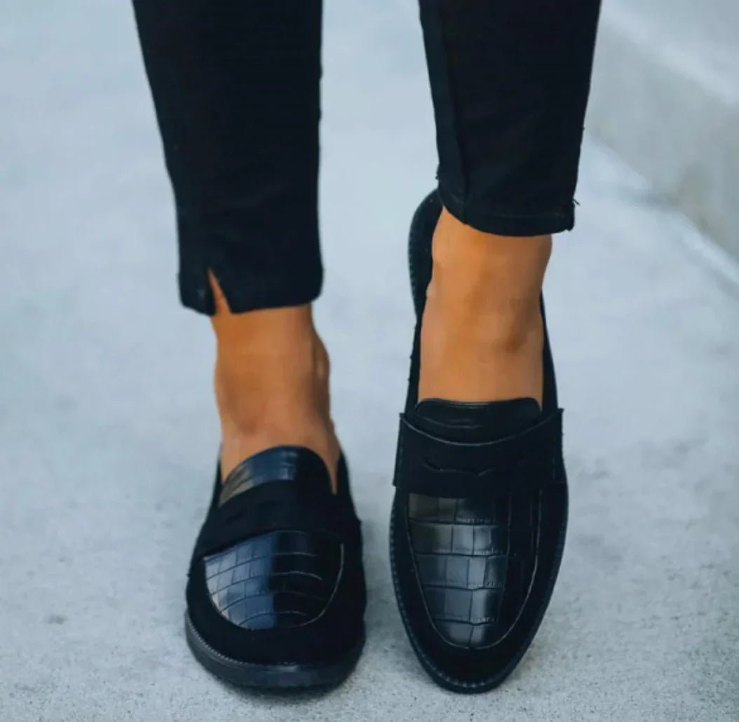 Hannah | Damen Orthopädische Krokotextur Slip-On Loafer