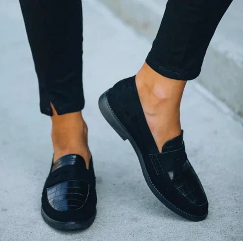 Hannah | Damen Orthopädische Krokotextur Slip-On Loafer