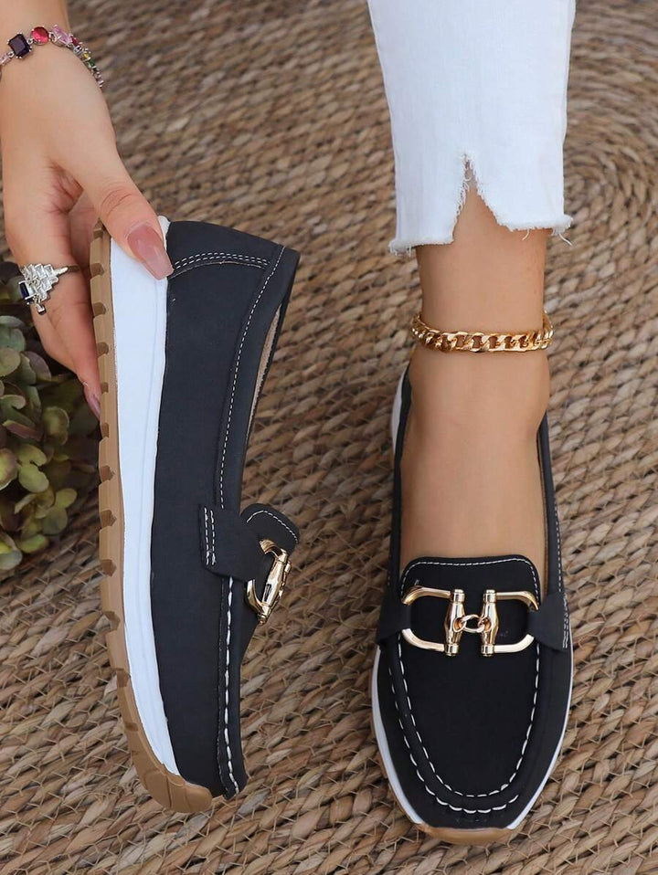 Leonie | Damen Orthopädische Rutschfeste Slipper mit Golddetail