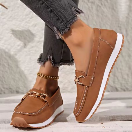 Leonie | Damen Orthopädische Rutschfeste Slipper mit Golddetail