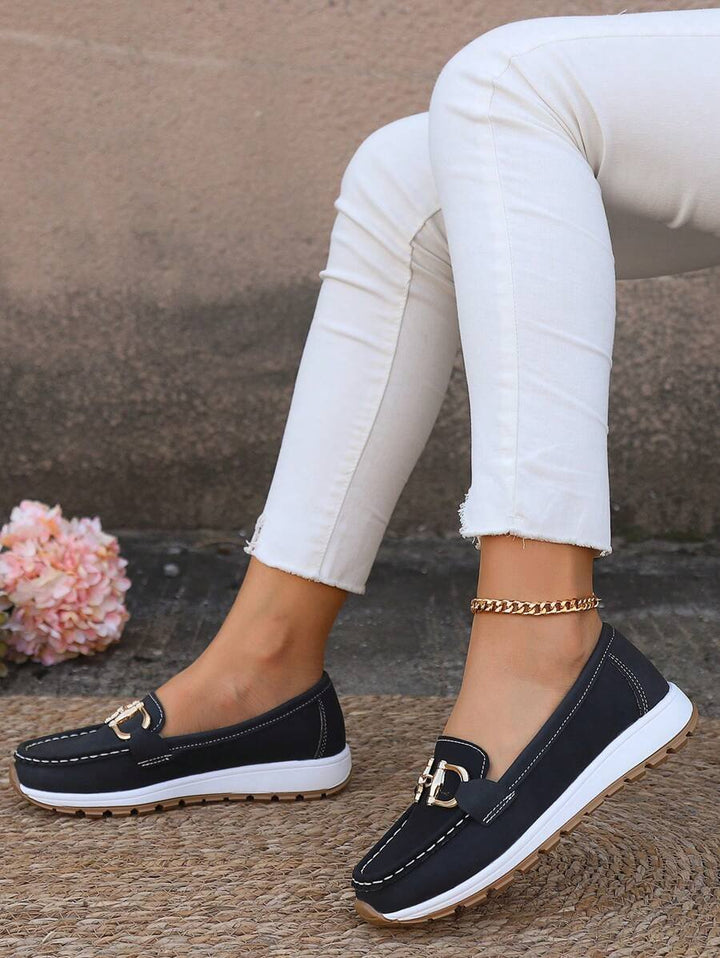 Leonie | Damen Orthopädische Rutschfeste Slipper mit Golddetail